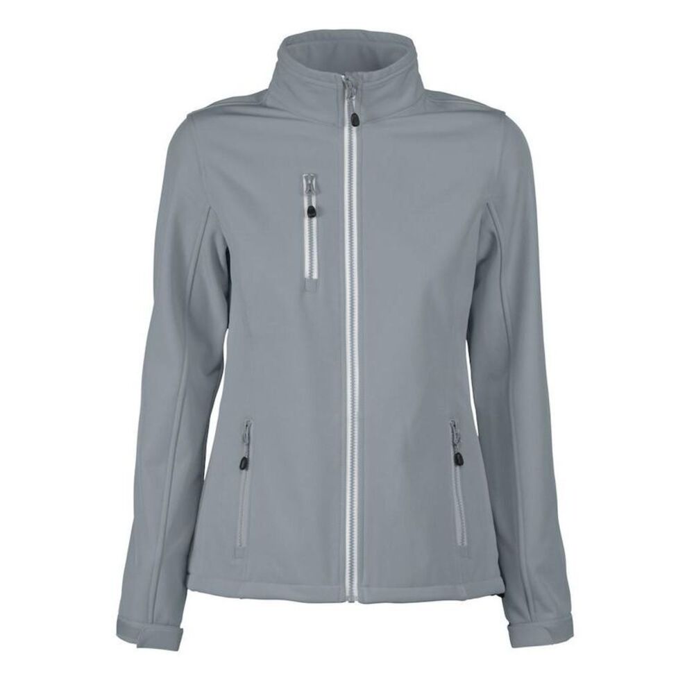 Printer RED Womens/Ladies Vert Soft Shell Jacket / Metal Grey